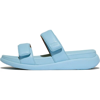 Afbeelding van FitFlop F Mode Go Adjustable Flatform Two Bar Slides BLAUW Maat 39
