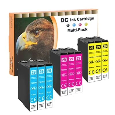 Afbeelding van D&amp;C Compatibele inktpatronen voor Epson 29XL 29 Expression HomeXP 235 XP 245 247 255 257 332 335 342 345 352 355 432 435 (3Cyaan/3Magenta/3Geel, 9 stuks