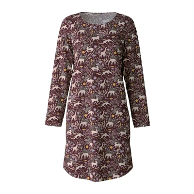 Afbeelding van Calida African Dreams Nightdress Wijnrood katoen Small Dames