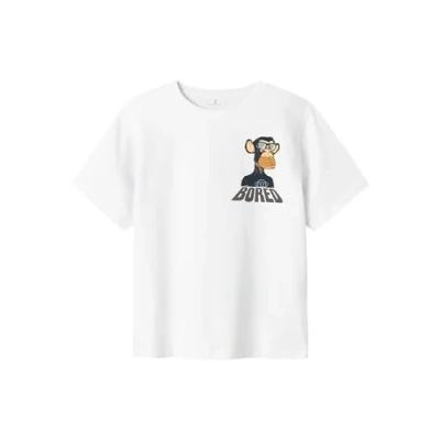 Afbeelding van Name it Nkmdyn Boredofd SKY Tshirt print voor kinderen, Maat: 134/140, Bright white