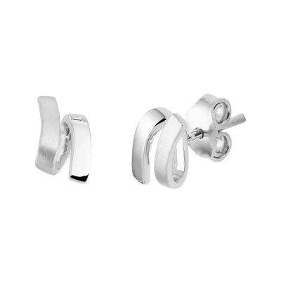 Afbeelding van Oorknoppen Poli/mat Zilver Gerhodineerd Mat Glanzend 10 mm x 5