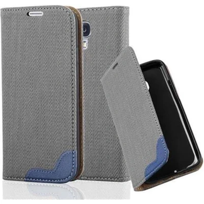 Afbeelding van Cadorabo Hoesje geschikt voor Samsung Galaxy S4 in GRIJS BLAUW Beschermhoes met standfunctie en kaartvak bastlook Book Case Cover Etui