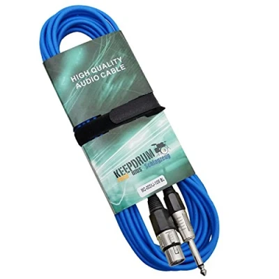 Afbeelding van Keepdrum MC003XJ 10m microfoonkabel blauw jack 6,3 mm XLR female