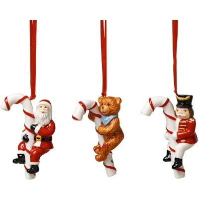Afbeelding van Villeroy &amp; Boch Nostalgische ornamenten, ornamenten suikerstok, set 3 delig, 13 x 3,5 7,5 cm, porselein, meerkleurig, 14 8331 6690
