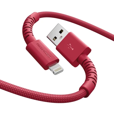 Afbeelding van Fresh &#039;n Rebel FlexWave kabel USB A naar Lightning 2 meter Ultraflexibel Berry Red