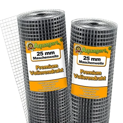 Afbeelding van 25m x 1m volière gaas gelast 25mm
