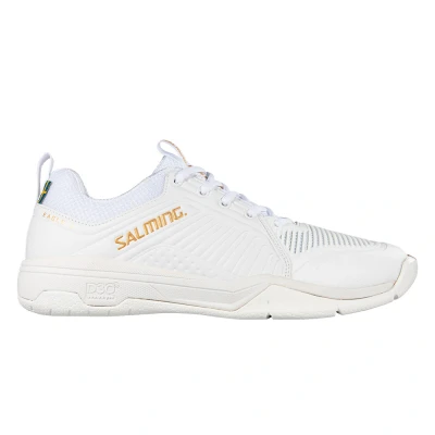Afbeelding van Salming Eagle 2 Unisex Handbalschoenen, Maat: 41 1/3, White/gold Textiel/ synthetisch