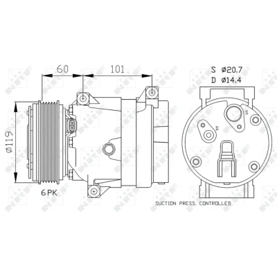 Afbeelding van Compressor, airconditioning NRF 32102