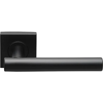 Afbeelding van Formani Deurkruk BASICS LB7 19BSQ geveerd op vierkant rozet mat zwart