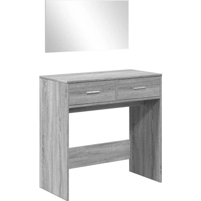 Afbeelding van vidaXL Kaptafel met spiegel 80x39x80 cm grijs sonoma eikenkleurig