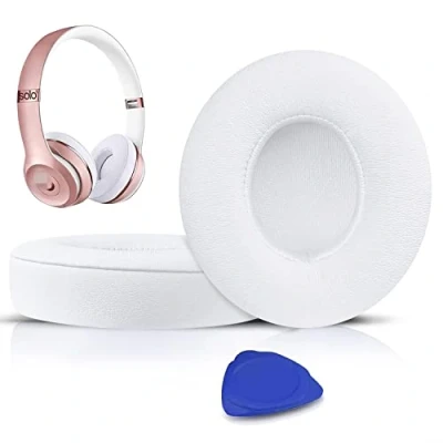 Afbeelding van SoloWIT® Oorkussens Vervanging voor Beats Solo 2 &amp; 3 Wireless Draadloze On ear Koptelefoon met Zacht Eiwit Leer/Sterke Plakband