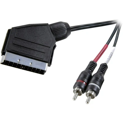 Afbeelding van SpeaKa Professional SP 7870676 SCART / Cinch Audio Aansluitkabel [1x stekker 2x stekker] 2.00 m Zwart