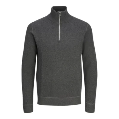 Afbeelding van Jack &amp; Jones Jprbluchrister Knit Half Zip, dark grey melange, S