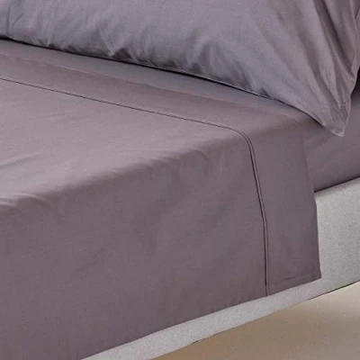 Afbeelding van Homescapes Percal laken zonder elastiek 178 x 255 cm, donkergrijs 100% Egyptisch katoen