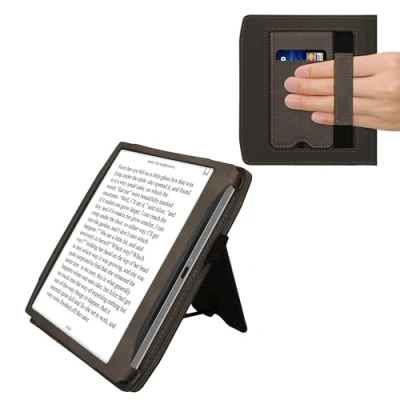 Afbeelding van kwmobile e reader hoesje compatibel met Pocketbook Era/Era Color Ereader case van kunstleer Paardenbloemen Liefde in grijs