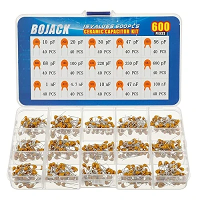 Afbeelding van BOJACK 15 waarden 600 stks keramische condensator assortiment kit condensatoren van 10pf tot 100nF in een doos