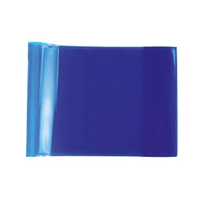 Afbeelding van HERMA 19618 DIN A5 transparante set met 10 van duurzaam, afveegbaar en extra dik polypropyleenfolie, nietjes voor schoolboekjes, blauw