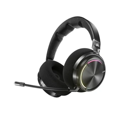 Afbeelding van CORSAIR VIRTUOSO MAX WIRELESS Gamingheadset met Bluetooth Dolby Atmos, SoundID, Actieve Ruisonderdrukking, Omroepkwaliteit Microfoon, 50 mm Grafeendrivers, voor PC, Mac, PS5, PS4 Koolstof
