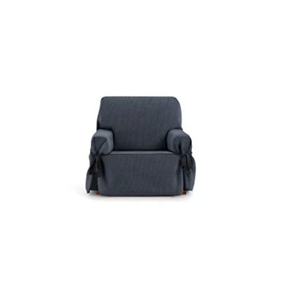 Afbeelding van Eysa Rabat verstelbare universele bankhoes met stropdassen 1 zits kleur 03/blauw