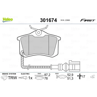 Afbeelding van Valeo Remblokset 301674