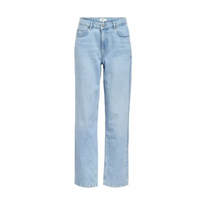 Afbeelding van Object Objsava Straight leg jeans, Dames, Maat: 34, Light blue denim