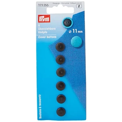Afbeelding van Prym stofknopen kunststof zwart 11 mm 6 stuks