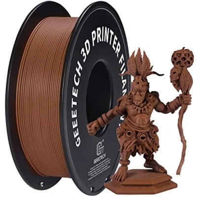 Afbeelding van GEEETECH Matte PLA filament voor 3D printers, 1,75 mm, spoel 1 kg, mat, bruin