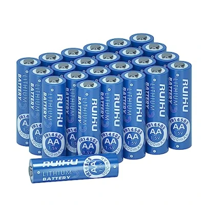 Afbeelding van RUIHU AA lithiumbatterijen, 24 stuks lithium ijzerbatterijen, 1,5 V, 3000 mAh, lange levensduur, batterijen voor flitslicht, speelgoed, afstandsbediening, niet oplaadbaar (lithium stuks)