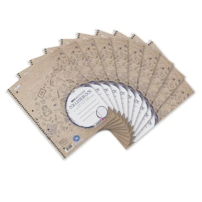 Afbeelding van Landre Collegeblok, A4, gerecycled, 80 vellen, 10 stuks