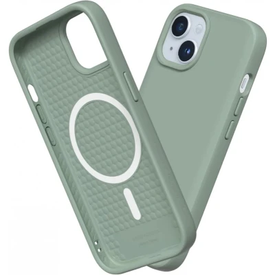 Afbeelding van Apple iPhone 15 Plus MagSafe Hoesje Siliconen en TPU (zacht) RhinoShield Softcase/Backcover Groen Telefoonhoesje Shockproof/Valbescherming