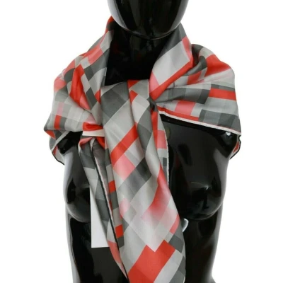 Afbeelding van Zijden Geruite Foulard Wrap Sjaal