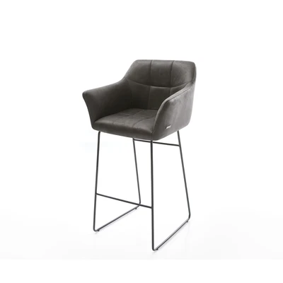 Afbeelding van Barstoel Yulo Flex slipframe metaal vintage antraciet