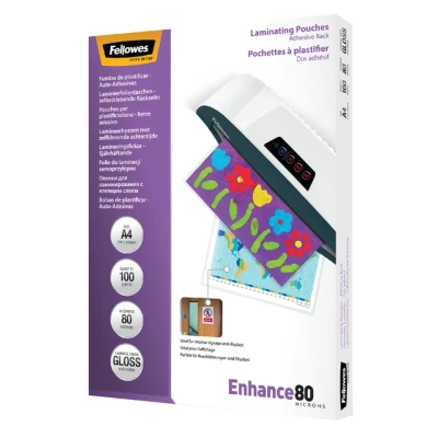 Afbeelding van Lamineerhoes Fellowes A4 zelfklevend 2x80micron 100stuks