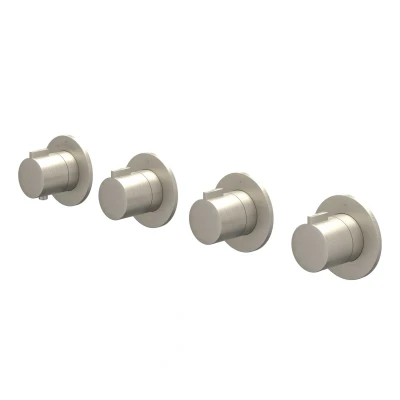 Afbeelding van IVY Pact afbouwdeel inbouwthermostaat 3 stopkranen symmetry Geborsteld Nikkel PVD