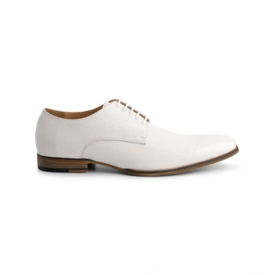 Afbeelding van GENTS Veterschoen leer structuur wit 46