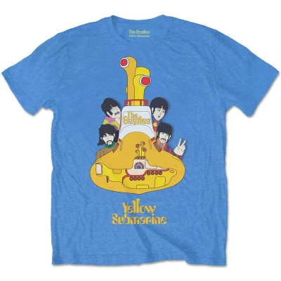 Afbeelding van The Beatles Yellow Submarine Sub Kinder T shirt Kids tm 14 jaar Blauw