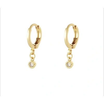 Afbeelding van Oorbellen met zirkonen hanger Sparkle Collectie Goud Koper