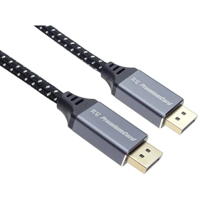Afbeelding van PremiumCord 8K DisplayPort 1.4 kabel M/M 0,5 m, op DisplayPort, 32,4 Gbps, Video @60Hz, 4K @120Hz 2160p, HDCP 2.2, vergulde aansluitingen, textielkabel vlechtwerk
