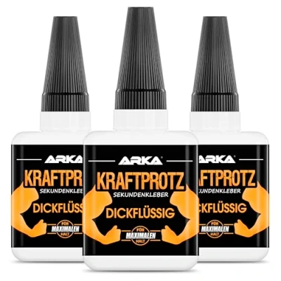 Afbeelding van 3 x 50 g secondelijm extra sterk incl. anti uitdroging tip krachtbestendig dikke superlijm universeel bruikbaar voor het lijmen van plastic, kunststof, glas, hout, steen, metaal enz