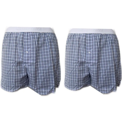 Afbeelding van Embrator 2 stuks mannen Boxershort geruit wit/blauw/beige L