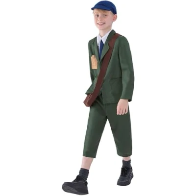 Afbeelding van WW2 Evacuee Boy Green Costume (L)