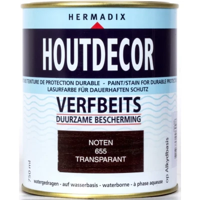 Afbeelding van Hermadix Houtdecor Transparant 655 Noten 0,75 liter Tuinbeits