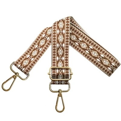 Afbeelding van Verstelbare schouderriem voor dames, draagriem, tassenriem om te wisselen, tasriem breed 3,8 cm, met gouden karabijnhaak, schoudertas, handtassen, donkerbruin, N25