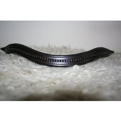 Afbeelding van MHS wave frontriem Zipped Black II bruin leer Cob (39,5cm)