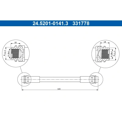 Afbeelding van Remslang ATE 24.5201 0141.3, voor o.a. SKODA, VAG, SEAT