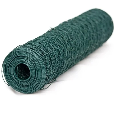 Afbeelding van KleiWindhager 70097 Zeshoekig vlechtwerk, met kunststof ommanteld, omheining, basisgrens, woelmuisbescherming, verhoogd bloembed, dakgootafdekking, groen, maaswijdte 13 mm, 10 x 1 m mm