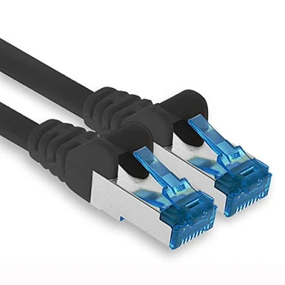 Afbeelding van Netwerk kabel CAT6a kat 6a 6 een cat5 cat6 CAT7 sstp sftp Set Pack S FTP patch dubbel afgeschermd PIMF 500 MHz compatibel met CAT 5 5m black 1 x zwart
