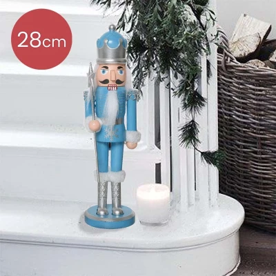 Afbeelding van Notenkraker lichtblauw grijs met ster 28CM
