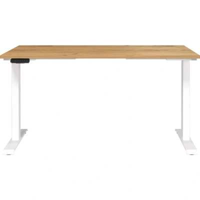 Afbeelding van Germania Jet 140 cm Eiken / Wit Elektrische Zit Sta Bureautafel