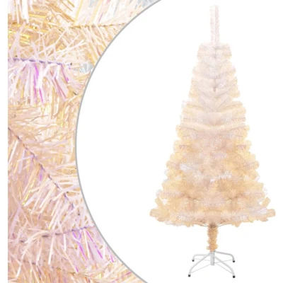 Afbeelding van Kunstkerstboom met iriserende uiteinden 150 cm PVC wit